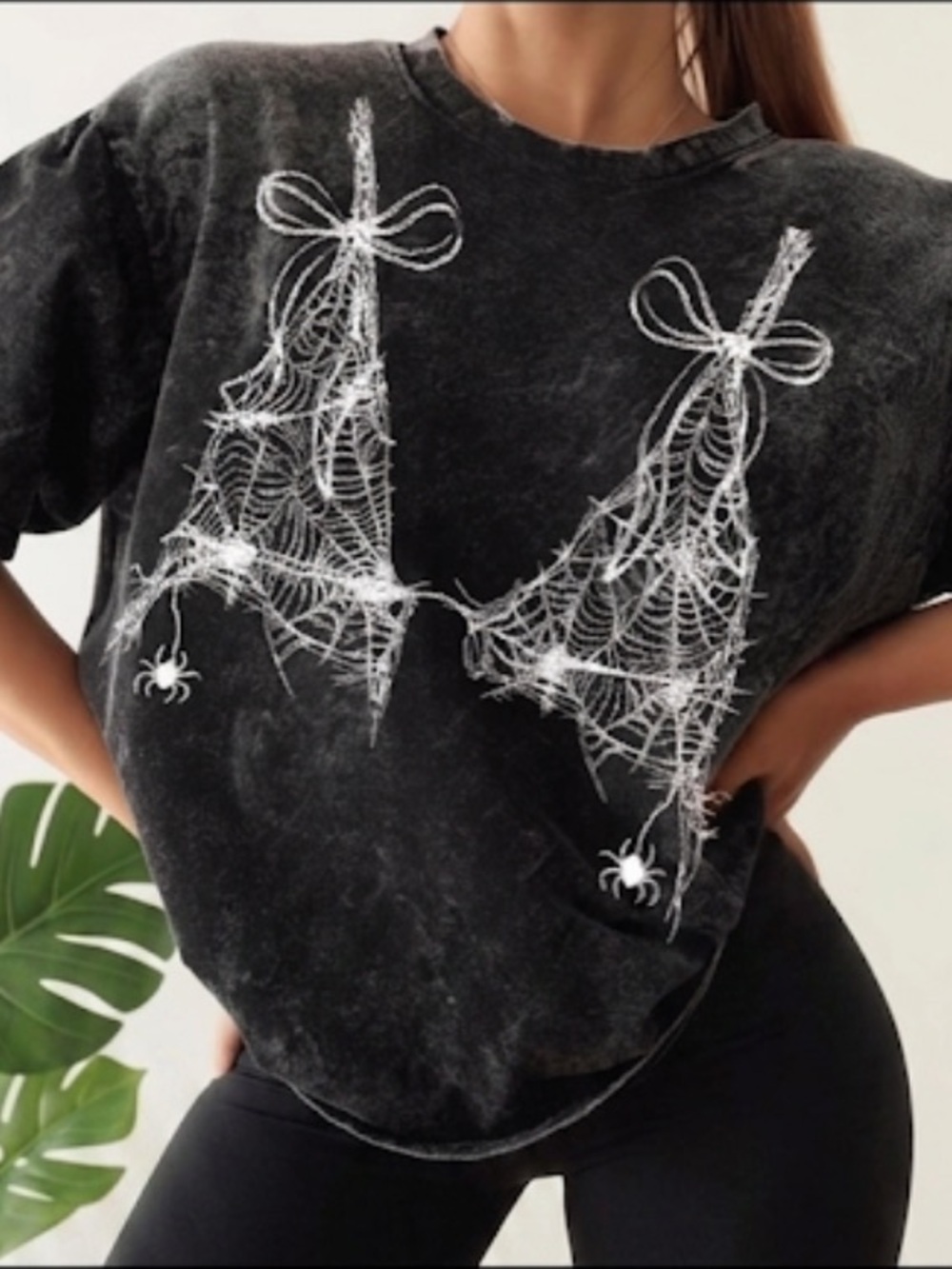 Spider Web Bikini Top Graphic Tee